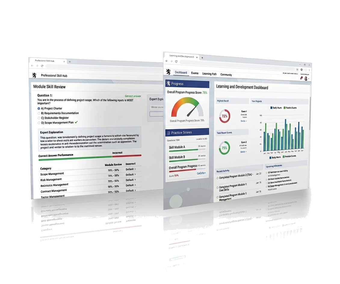 Amusement Safety Exam progress dashboard preview